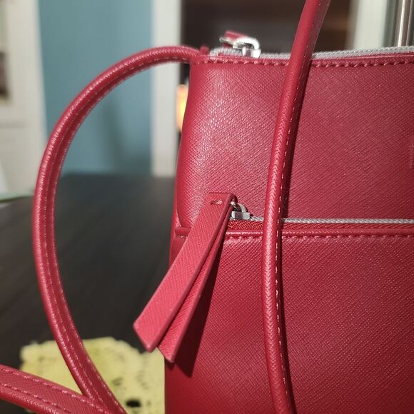 Kenneth Cole Reaction Red Faux Leather Crossbody Bag - Picture 5 of 10